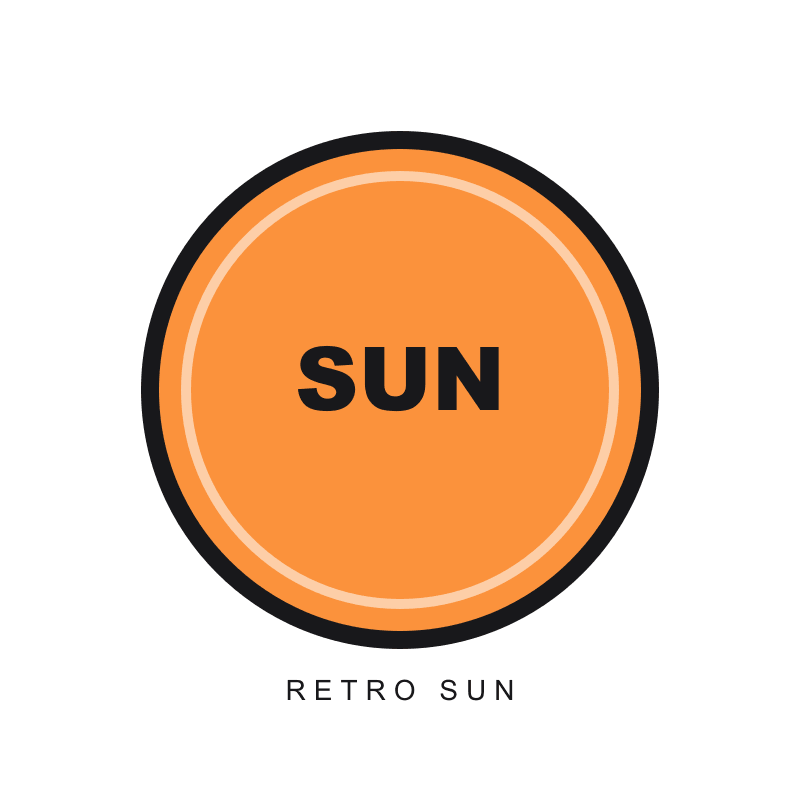 Retro Sun iron-on badge